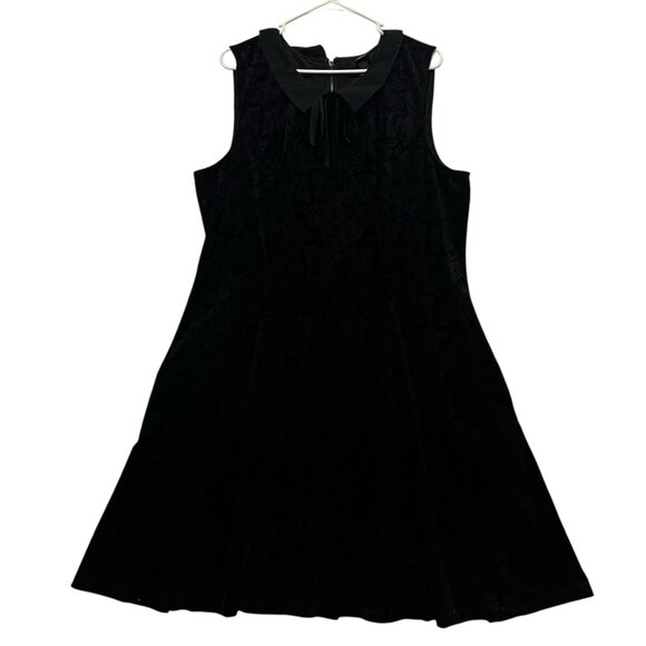 Disney Villains Black Velvet Dress Size 20 Damask Embossed Punk Gothic Grunge - Picture 3 of 15